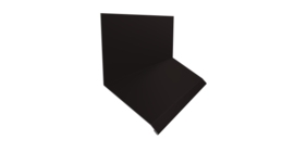 Планка примыкание верхнее к стене фальц Grand Line 150х130х20 0,45 PE с пленкой RAL 9005 черный (3м)