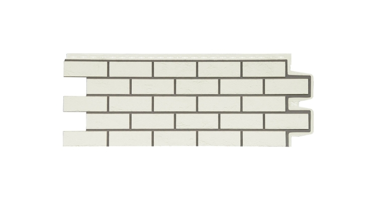 Фасадная панель GL Состаренный кирпич Design молочный со швом RAL 7006