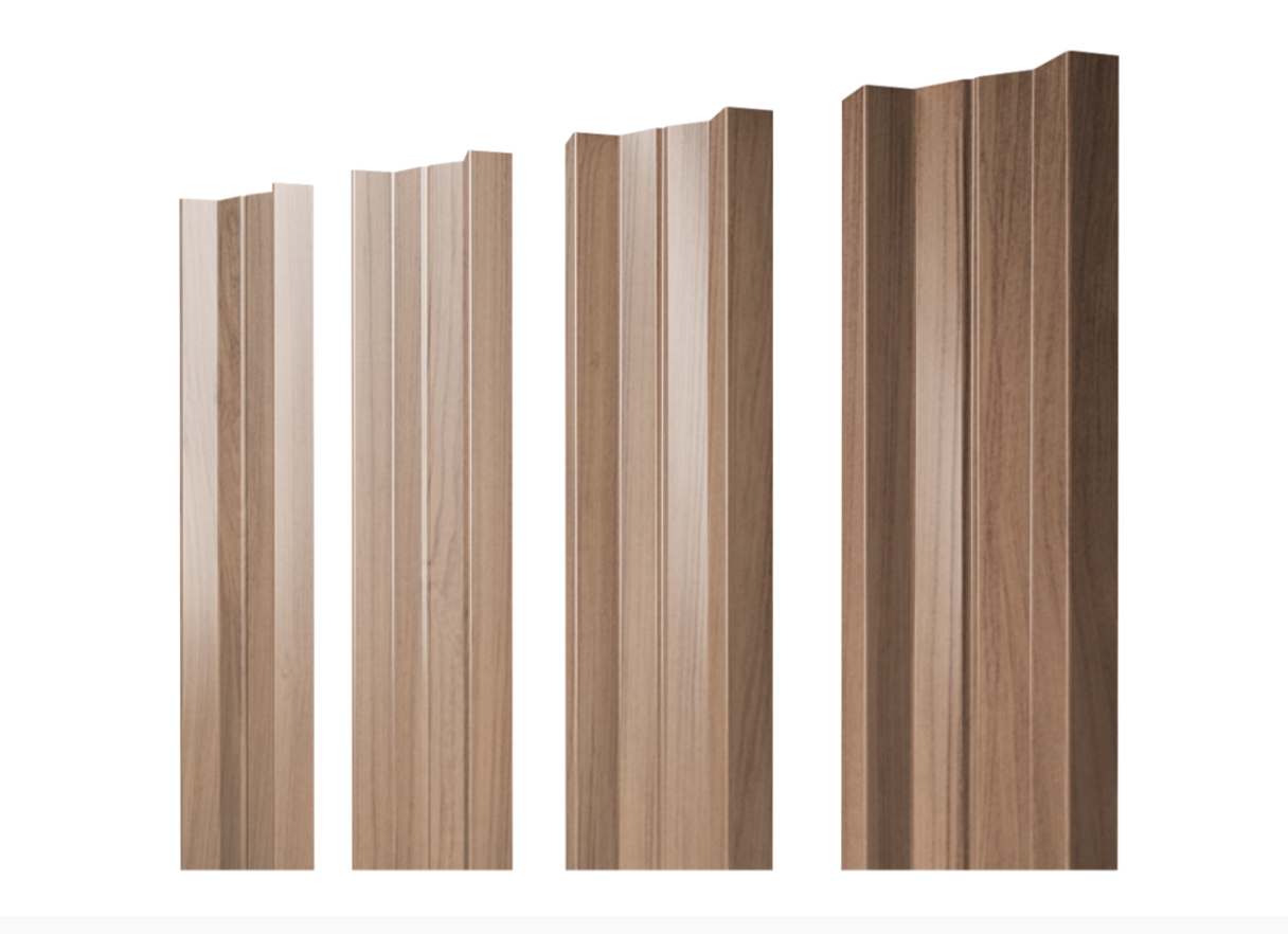 Штакетник М-образный А с прямым резом 0.45 Print Elite Honey Wood TwinColor