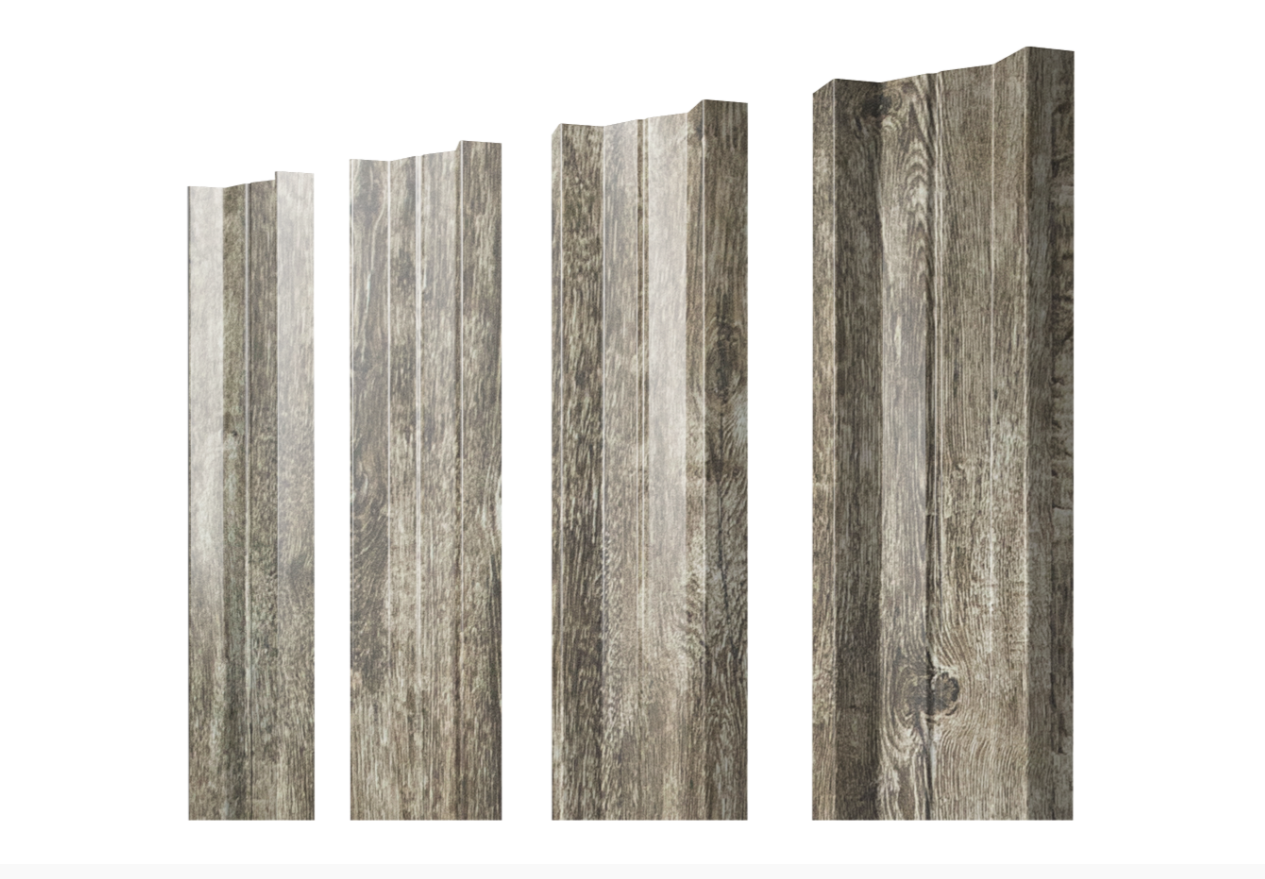 Штакетник М-образный А с прямым резом 0.45 Print Elite Nordic Wood TwinColor