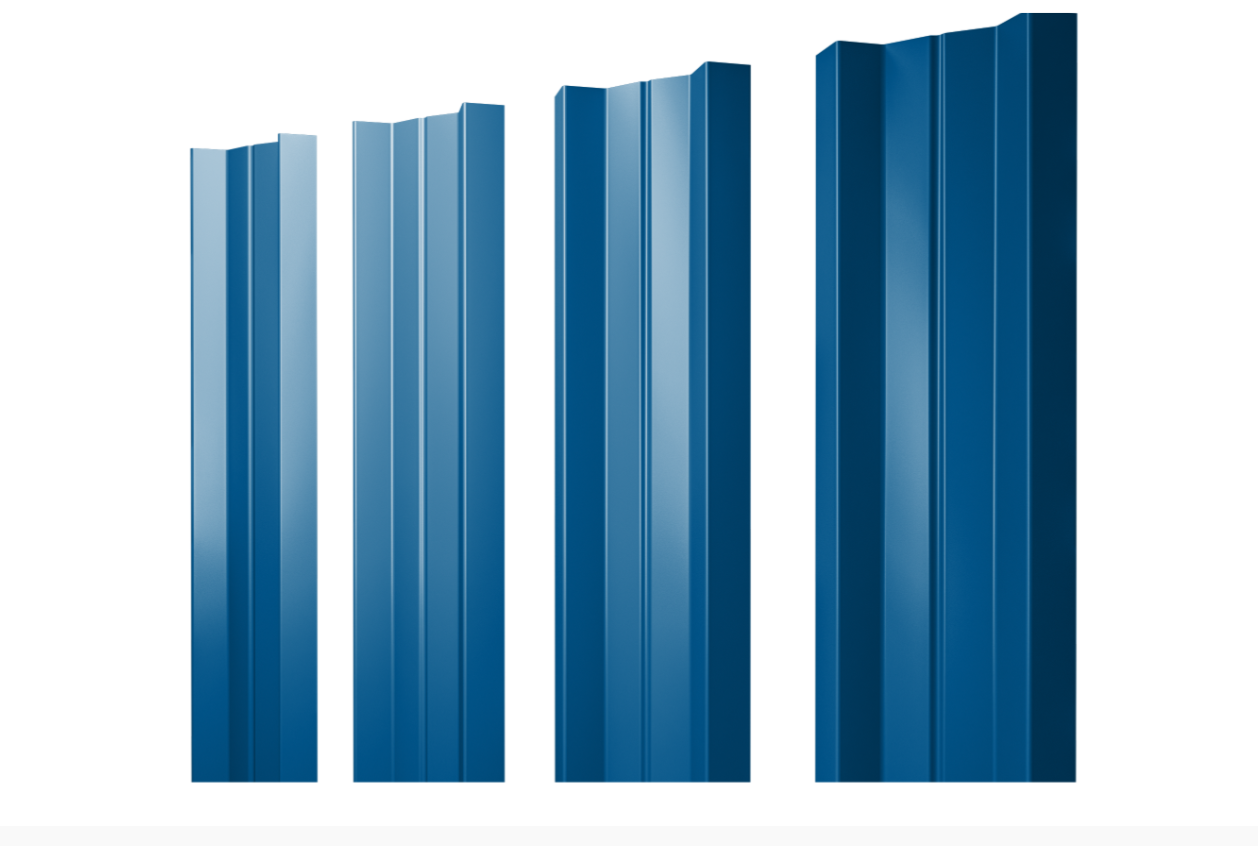 Штакетник М-образный А с прямым резом 0.4 PE RAL 5005 сигнальный синий