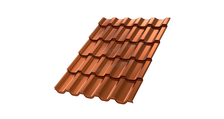 Металлочерепица Металл Профиль Трамонтана X покрытие AGNETA 20 Copper\Copper под медь 0.5 мм
