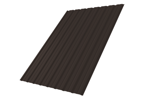 Профнастил С10В 0.45 PE-Double RR 32 темно-коричневый