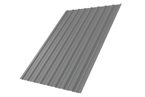 Профнастил С10A 0,45 PE RAL 9006 бело-алюминиевый
