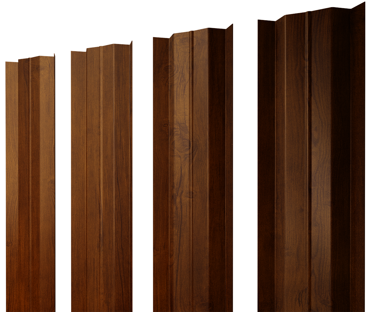 Штакетник М-образный В с прямым резом 0.45 Print-Double Premium Golden Wood Intense F