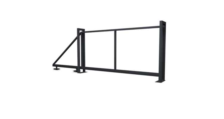 Ворота откатные Жалюзи Texas 2.0х3.5 RAL 7024 без заполнения (ламель 150 мм)