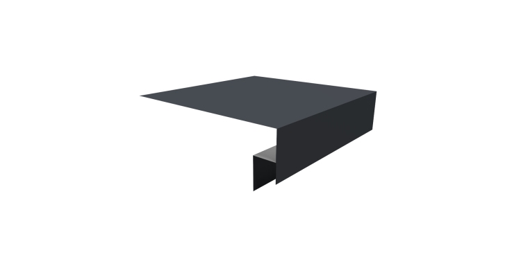 Планка околооконная сложная Экобрус Grand Line 200х50х25 0,45 Drap TwinColor RAL 7024 мокрый асфальт (3м)