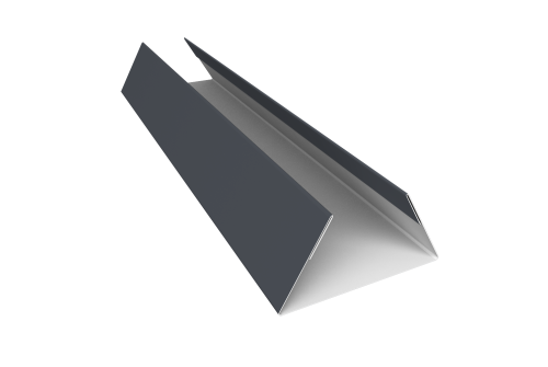 Планка стыковочная составная нижняя 0,5 Satin Matt RAL 7024 мокрый асфальт (3м)