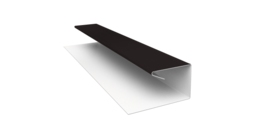 Планка П-образная завершающая сложная (КД) 0,5 Satin Matt RAL 9005 черный (2м)