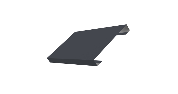 Ламель лицевая 150 забора жалюзи Texas стартовая/финишная для калиток и ворот 0.45 Drap TR с пленкой RAL 7024 мокрый асфальт