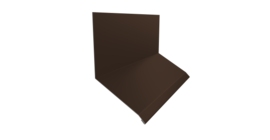 Планка примыкание верхнее к стене фальц 150х130х20 0,5 Satin Matt RAL 8017 шоколад (3м)