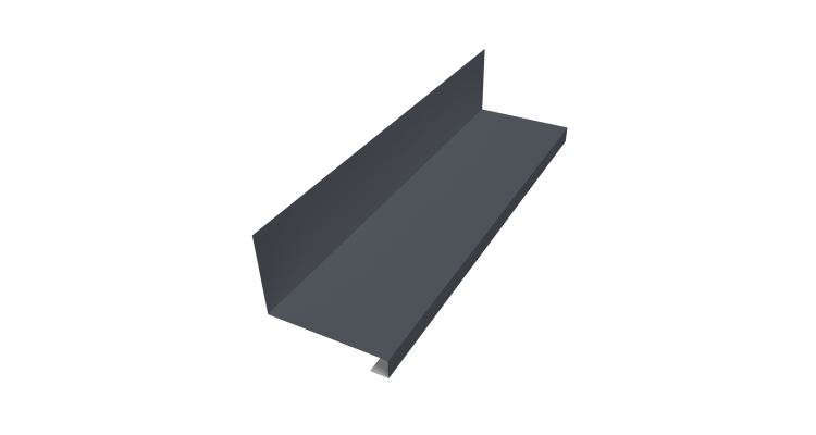 Планка примыкание нижнее к трубе для Кликфальц Pro 0,45 Drap TR RAL 7024 мокрый асфальт (3м)