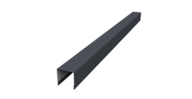 Планка вертикальная лицевая для забора жалюзи Palermo 0,5 Satin Matt TX RAL 7024 мокрый асфальт (3м)