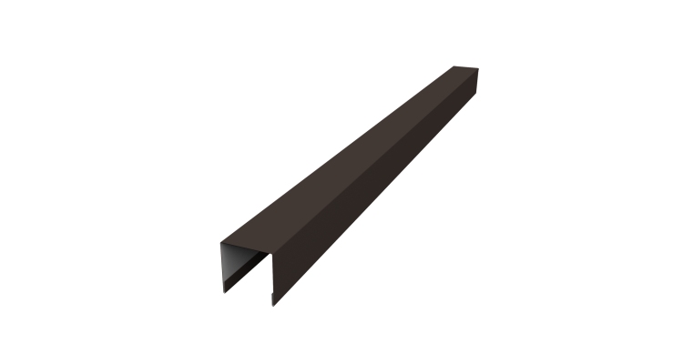 Планка вертикальная лицевая для забора жалюзи Palermo 0,45 Drap TX RR 32 темно-коричневый (3м)