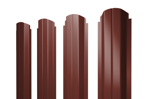 Штакетник П-образный А фигурный 0,5 Satin RAL 3009 оксидно-красный